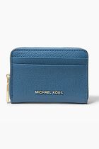 Jet Set Small Pebbled Leather Zip-Around Card Case