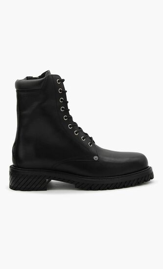 COMBAT LACE UP BOOT BLACK BLACK