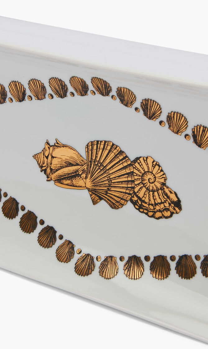 FST RECTANGULAR TRAY GIRO DI CONCHIGLIE GOLD/BLACK/WHITE