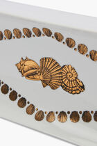FST RECTANGULAR TRAY GIRO DI CONCHIGLIE GOLD/BLACK/WHITE