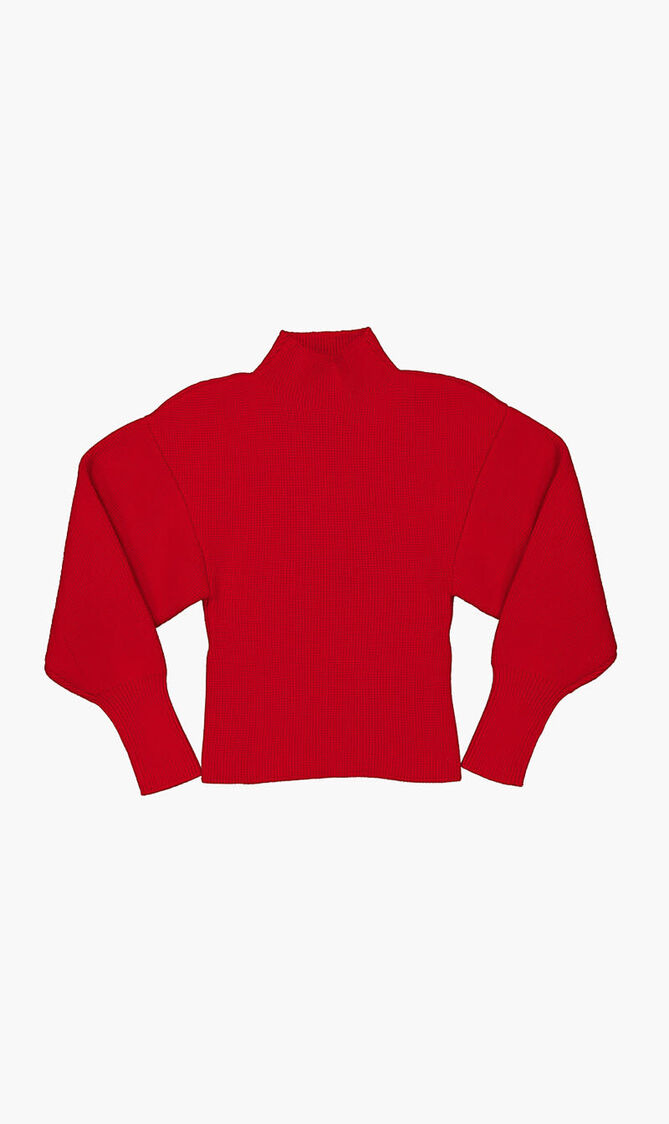 CHUNKY WVWS RIBBING LONG SLEEVES MOCK-NECK