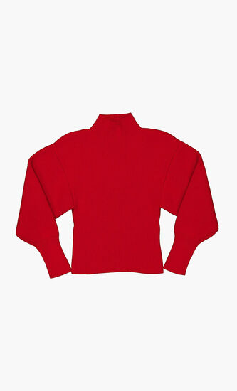 CHUNKY WVWS RIBBING LONG SLEEVES MOCK-NECK