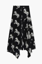 Pixel Horse Print Silk Skirt