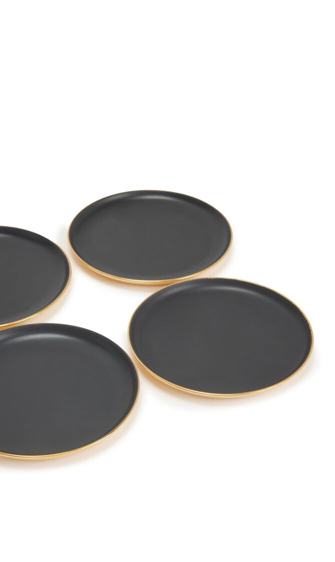 Haas Lynda Box & Plate Black Set Of 4