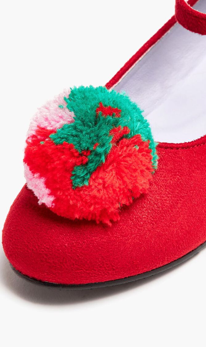 Fluffy Fruit Tassel Ballet Flats