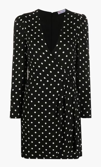 V-Neck Polka Dot Dress