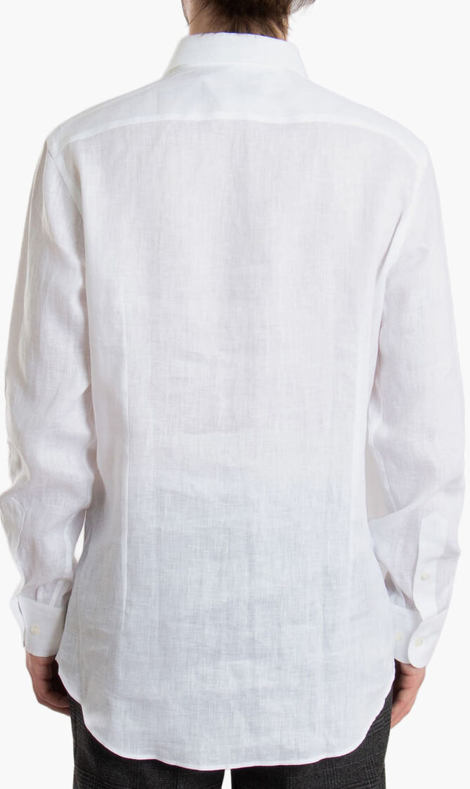 Roma Fit Embroidered Linen Shirt