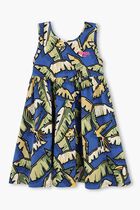 Kids Girls Blue & Green Jungle Dress