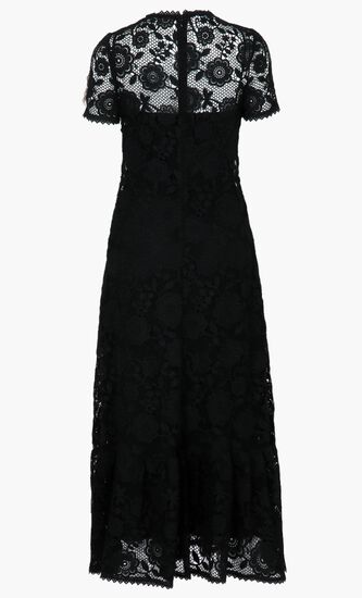 Floral Embroidery Macrame Dress