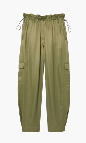 Oversized Satin Cargo Pants