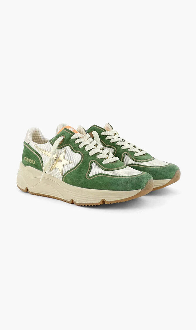 RUNNING SOLE NET UPPER SUEDE TOE AND SPUR LAMINATED STAR AND HEEL