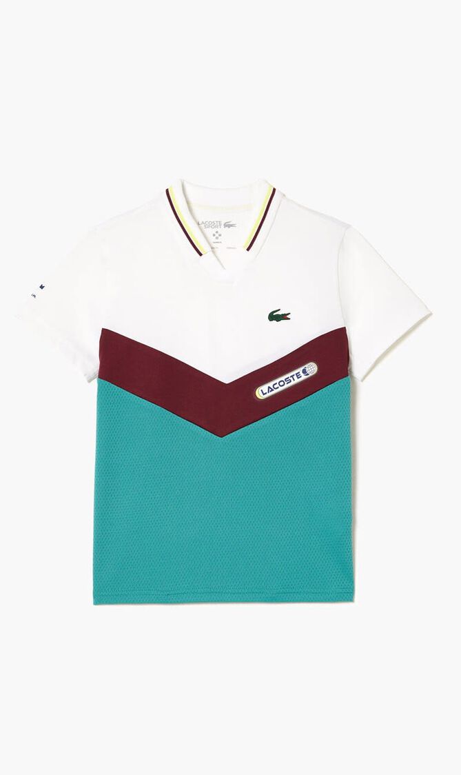 SHORT SLEEVED RIBBED COLLAR SHIRT