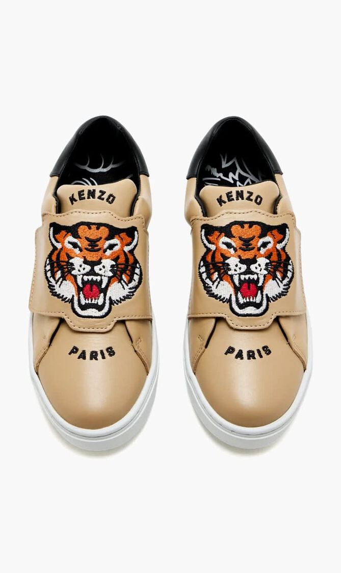 Tiger-embroidered sneakers