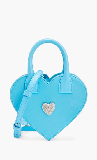 HEART SHAPE BAG WITH CRYSTALIZED HEART