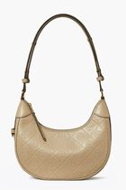 T Monogram Leather Crescent Bag