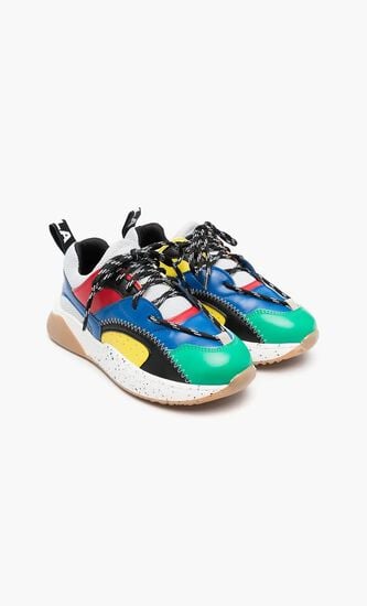 Panelled Lace-Up Sneakers