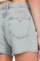 Relaxed Denim Midi Shorts