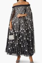 SHOOTING STARS CAPE ANKLE GOWN