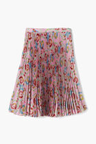 Floral Swirl Print Pleated Skirt
