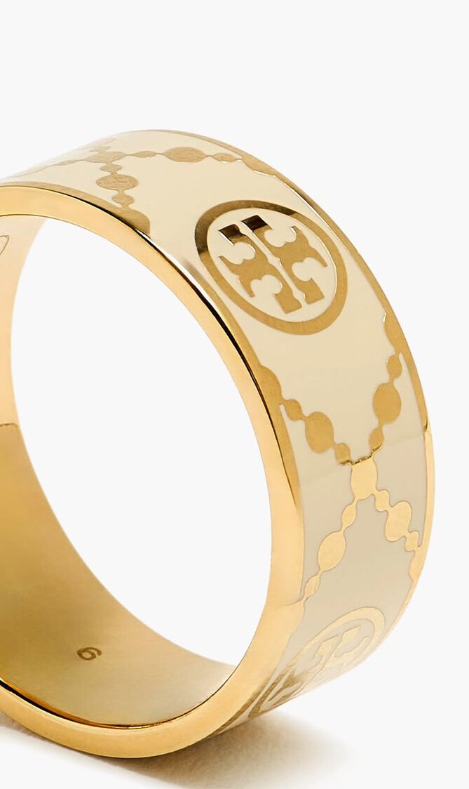 T Monogram Enamel Ring