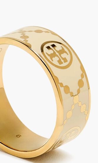 T Monogram Enamel Ring