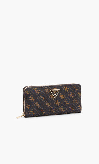 LAUREL SLG LARGE ZIP AROUND/BROWN LOGO