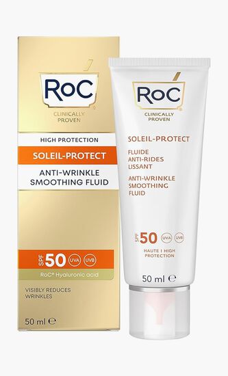 Soleil-Protect Anti-Wrinkle Smoothing Fluid Spf 50, Uva/B Protection Hypoallergenic Sunscreen, 50ml