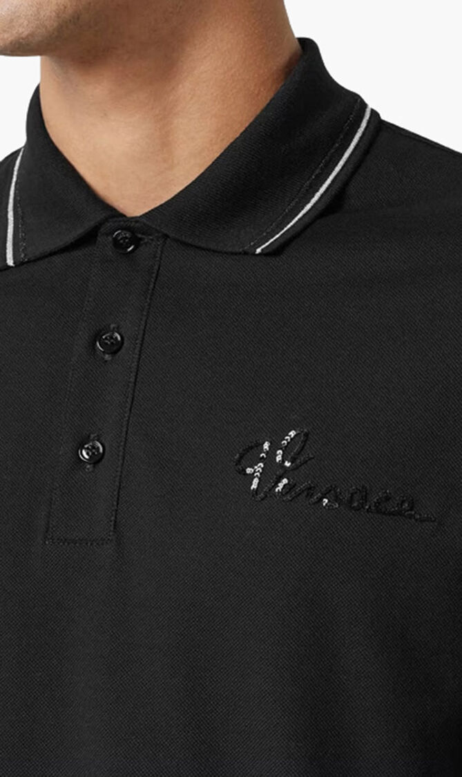 POLO PIQUET FABRIC + VERSACE NAUTICAL LOGO EMBROIDERY