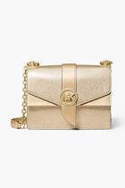 Small Metallic Saffiano Leather Crossbody Bag