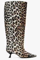 Leopard Eyelets high-shaft boots