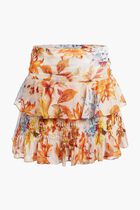 Floral Ruffled Mini Skirt