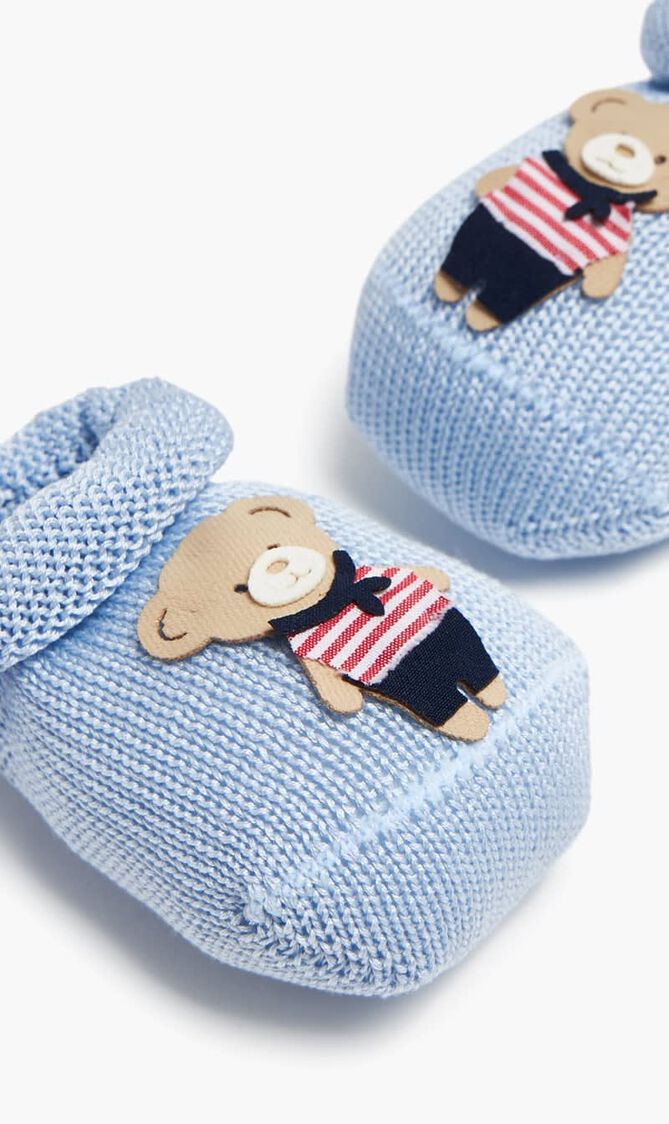 Sailor Bear Cotton Booties