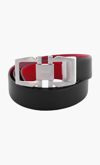 Gancini Buckle Debossed Logo Leather Belt