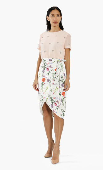 Camiila Hedgerow Wrap Midi Skirt