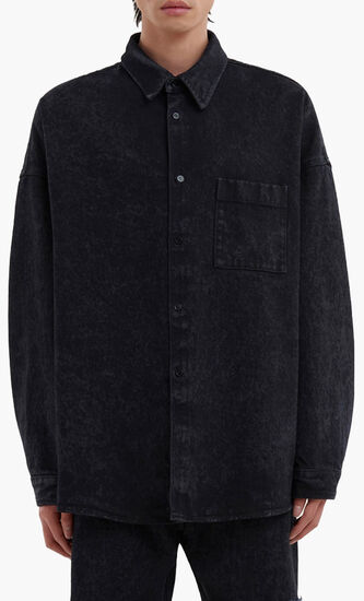 Marble Denim Oversized Shirt