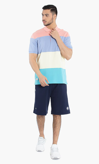 Colorblock Striped Classic Fit Polo Shirt