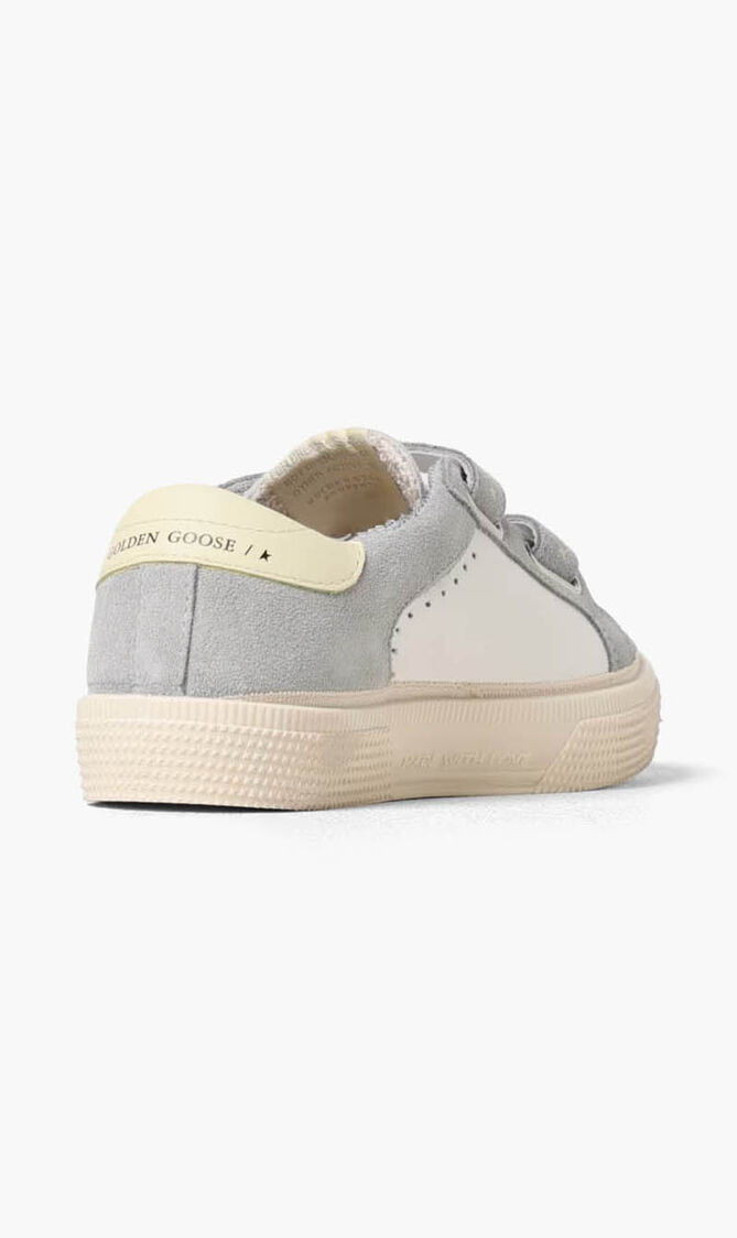 MAY SCHOOL LEATHER AND SUEDE UPPER SUEDE TOE AND STAR LEATHER HEEL