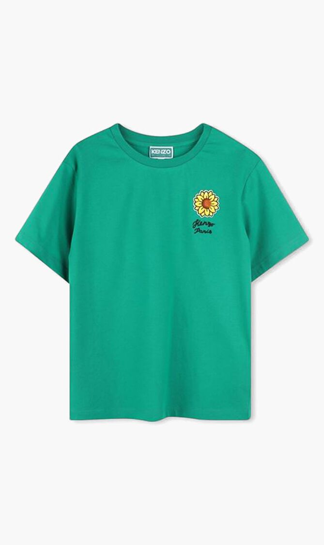 Sunflower Embroidered Organic Cotton T-Shirt