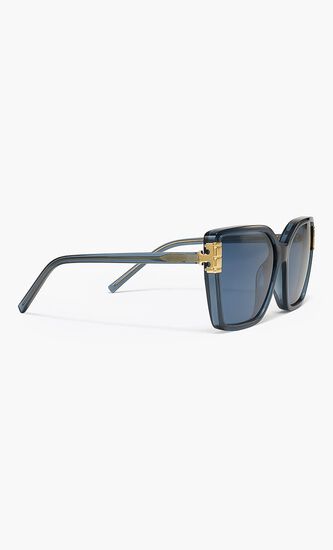 SQUARE BLACK FRAME WITH DARK GREY LENS 58