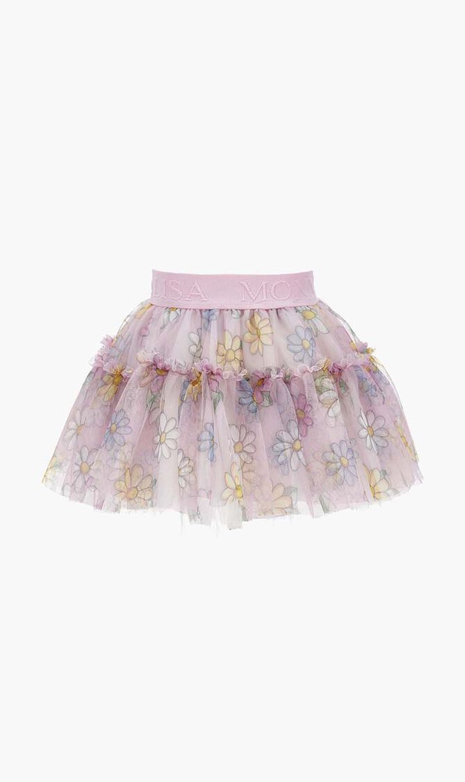 Daisy Print Tulle Skirt
