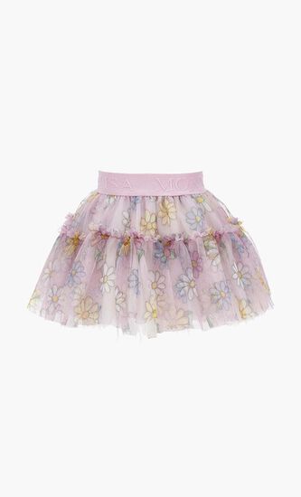 Daisy Print Tulle Skirt