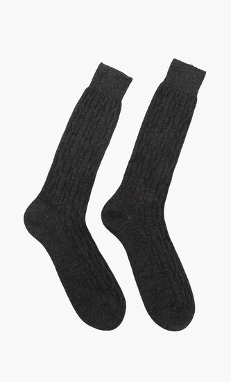 Cashmere Ribbed High Socks