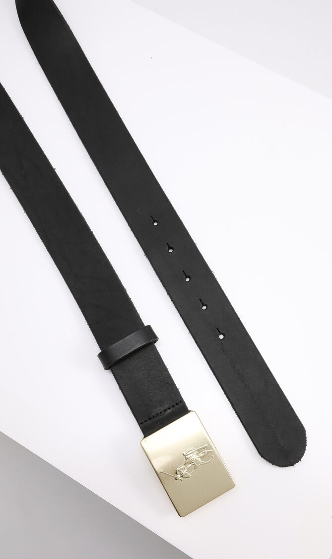 Golden Plate Buckle Men's Belt