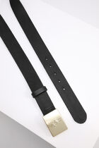 Golden Plate Buckle Men's Belt