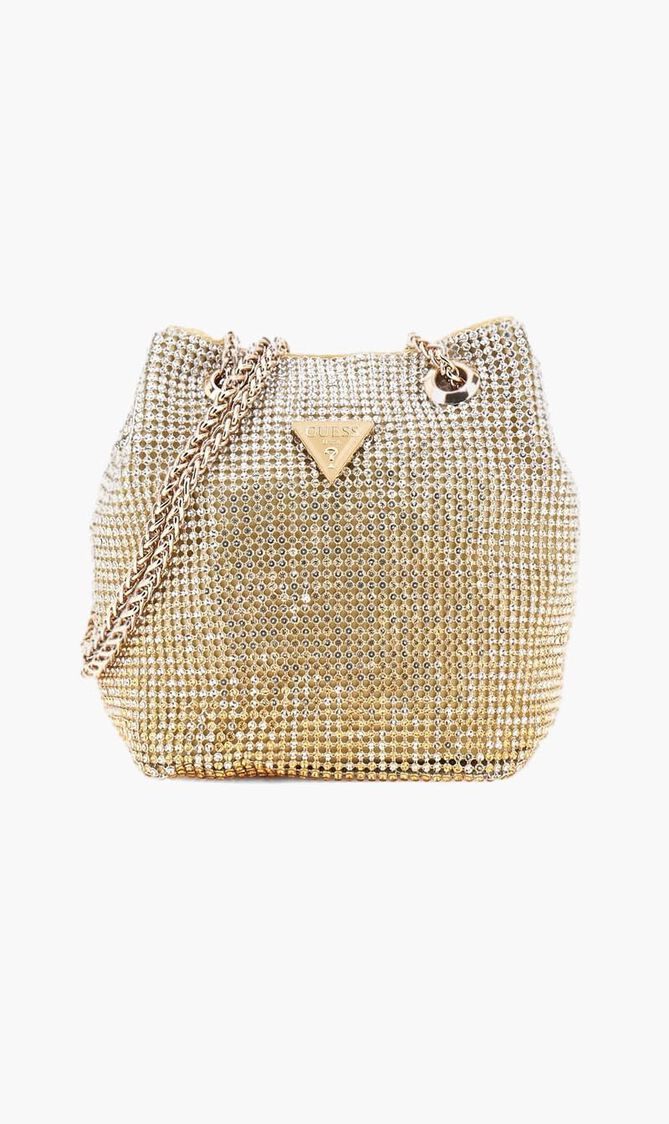 Zalina Rhinestone Mini Bucket Bag