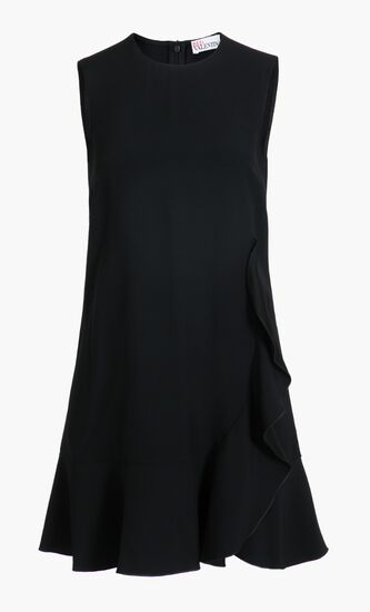 Cut Sleeves Ruffle Hem Dress