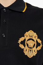 POLO PIQUET FABRIC ARCHITECTURAL BAROCCO CREST EMBROIDERY