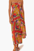 Sand Surreal Scarf Sleeveless Maxi Dress