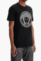 T-SHIRT COMPACT COTTON JERSEY FABRIC + MEDUSA CRYSTAL STRASS EMBROIDERY