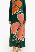 Flowers Long Sleeve Maxi Dress